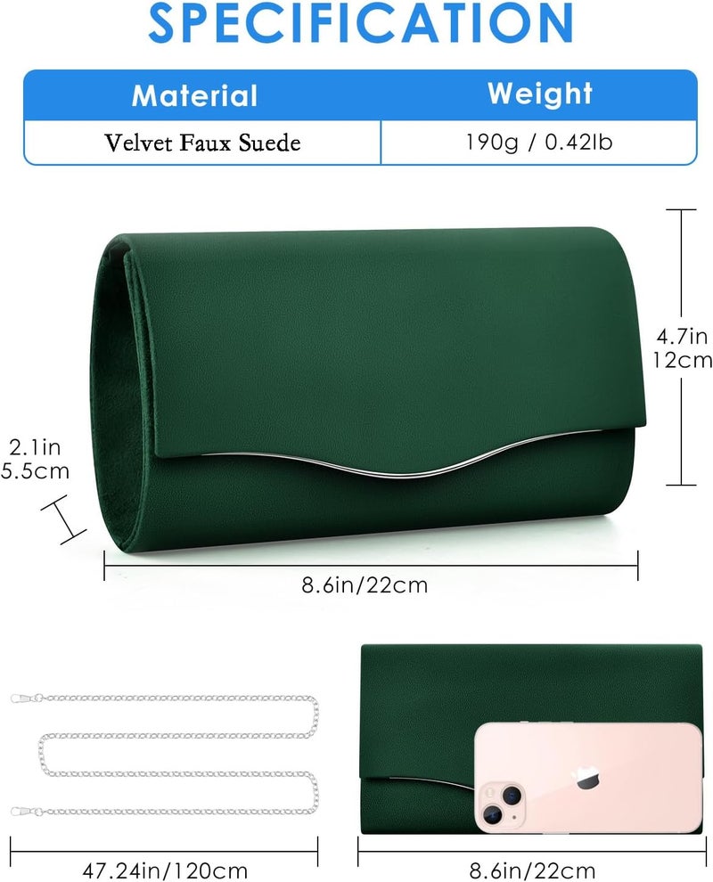 TINDTOP Clutch Purses for Women, Formal Evening Bags Suede Shoulder Envelope Party Handbags Wedding Cocktail Prom Clutches - Image 2